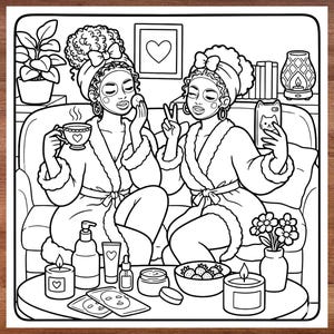 black girls moments coloring pages celebrating black girl joy confidence and style coloring book natural curls protective hairstyles everyday life scenes relaxing coloring activity cute illustrations simple easy designs creativity and stress relief