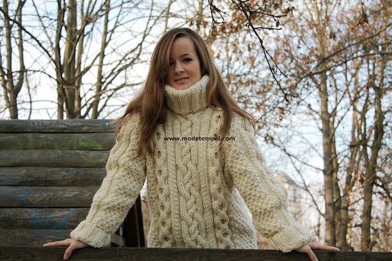 Mens Thick Sweater Hand Knitting FOR ORDER ONLY Etsy