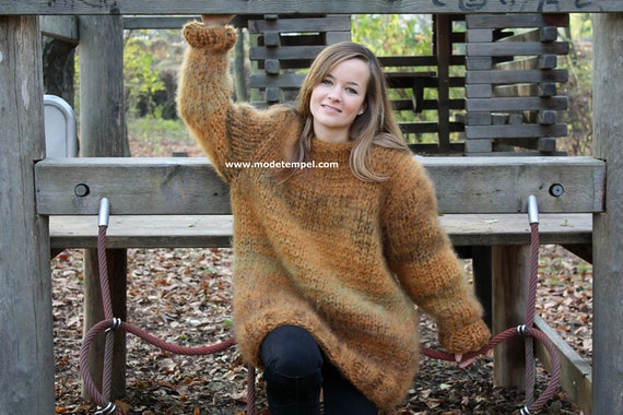 Sweater Super Kid Mohair Hand Knitted 