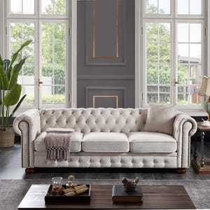 Luxury Chesterfield Sofa Set 3+2 Seater - Elegant Fabric Upholstery, Timeless Design, Living Room Furniture
