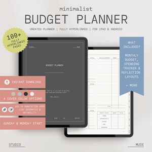 Undated Finance Planner Budget Tracker Goodnotes Planner Digital Budget Monthly Planner Paycheck Finance Tracker iPad Template