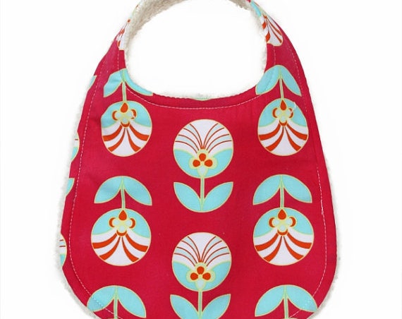 Red Floret Extra Absorbent Phoebe Bib