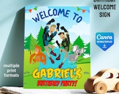 Wild Kratts welcome in, Wild Kratts welcome sign, printable editable Wild animals Party decoration template, safari welcome template