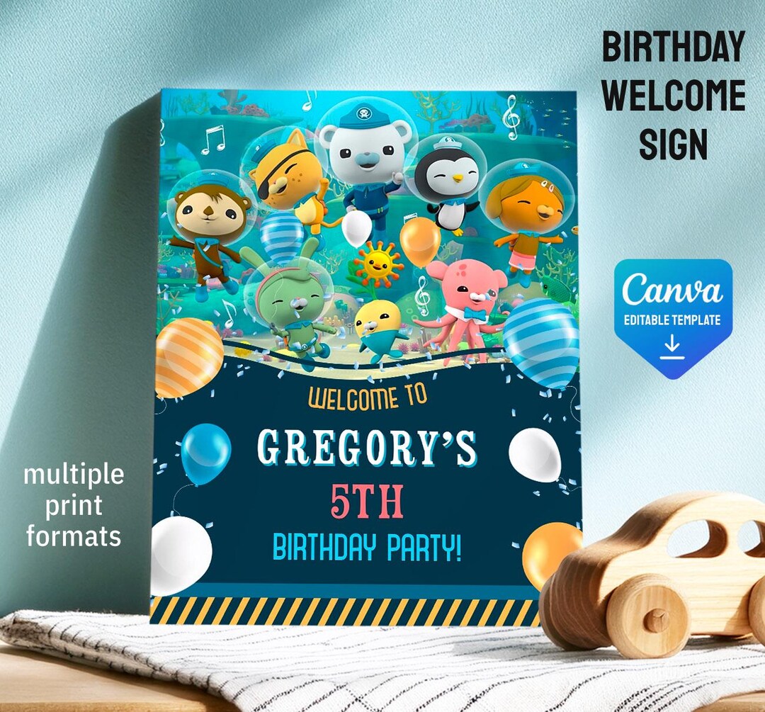 Octonauts Welcome Sign Template, Printable Birthday Party Octanauts ...