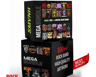 500+ Rock Band Design Bundle: DTF Sublimation, POD (Digital Download)
