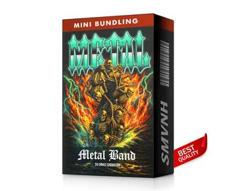 Metal Band Mini Bundle T-Shirt Designs: 70 PNG Images (Digital Download)