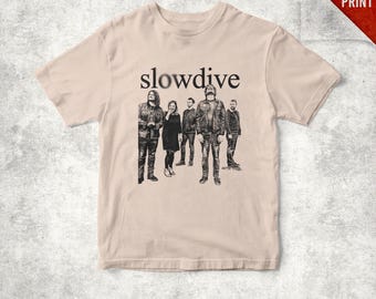スロウダイヴ バンドTシャツ：クラシックフィット コットンTシャツ