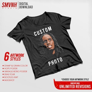 Serviço de design de camisetas personalizadas de maneira fácil, 5 estilos de arte, item não físico