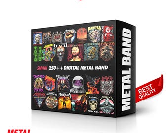 Metal Band T-Shirt Designs: 250+ PNG Images (Digital Download)