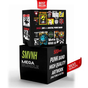 Más de 500 diseños de camisetas de grupos punk: paquete de imágenes PNG (descarga digital)