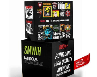 500+ Punk Band T-Shirt Designs: PNG Art Bundle (Digital Download)