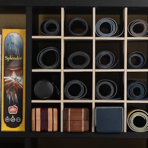 Playmat Storage Organizer - 16 Slot Wooden Grid - TCG Playmat Display for Ikea Kallax