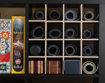 Playmat Storage Organizer - 16 Slot Wooden Grid - TCG Playmat Display for Ikea Kallax