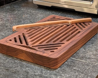Walnut Bread Cutting board with crumb tray