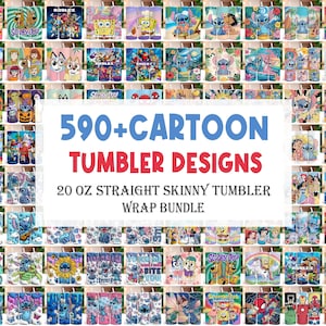 Más de 590 envoltorios de dibujos animados para vasos, de 20 oz (sublimación), para niños, de 20 oz, con dibujos animados, PNG