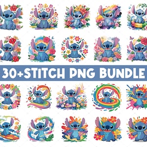 30+ New Stitch Splash and Watercolor Clipart Sublimation Png files, High Resolution, Transparent background Png