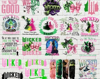 Wicked Movie PNG, Wicked png, Changed For Good Png, Witch Pink and Green Png