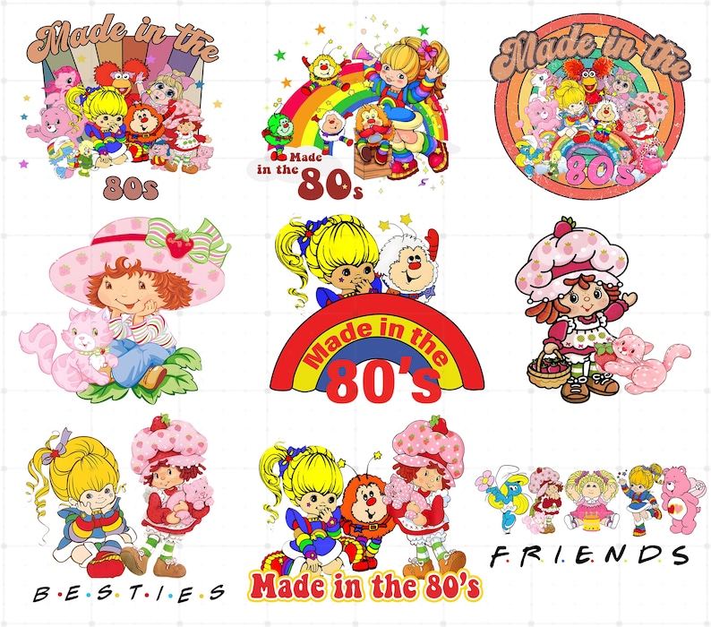 Cartoon Bundle Png, Cartoon Png, Cartoon Friends Png, Made In 80's Png, Cartoon 80s Png image 1