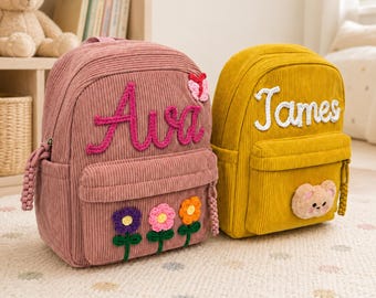 Personalized Toddler Embroidered Backpack, Custom Preschool Bag for Kids with Name, Back to School, Gift for Boys & Girls