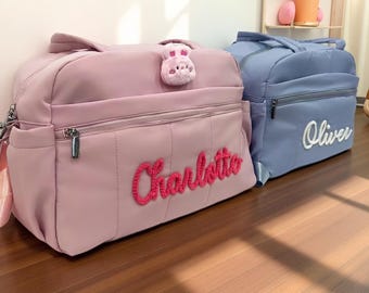 Borsa da viaggio personalizzata: borsa da ballo e cheerleading personalizzata con lettere in filato di ciniglia, borsa tascabile impermeabile, borsa da ballo, borsa da viaggio, regali per lei