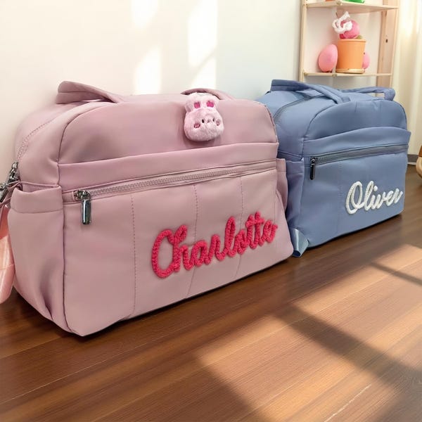 Benutzerdefinierte Duffel Bag: Personalisierte Chenille-Garn-Brief-Cheer & Dance-Tasche, wasserdichte Taschentasche, Tanztasche, Reisetasche, Geschenke für sie