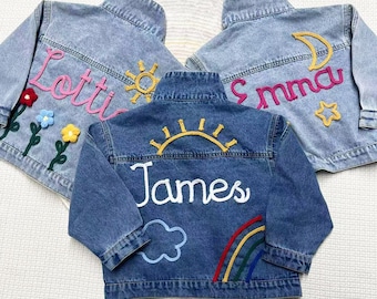 Custom Name Denim Jacket, Personalized Toddler Girls Name Jacket, Baby Jacket With Name, Birthday Gift For Kids, Baby Showers Gift