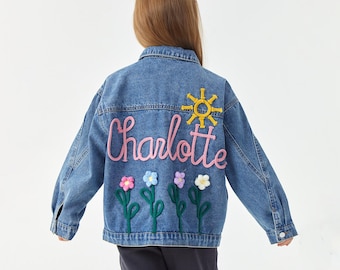 Custom Name Denim Jacket, Personalized Toddler Girls Name Jacket, Baby Jacket With Name, Birthday Gift For Kids, Baby Showers Gift