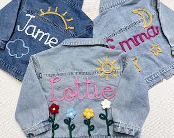 Custom Name Denim Jacket, Personalized Toddler Girls Name Jacket, Baby Jacket With Name, Birthday Gift For Kids, Baby Showers Gift