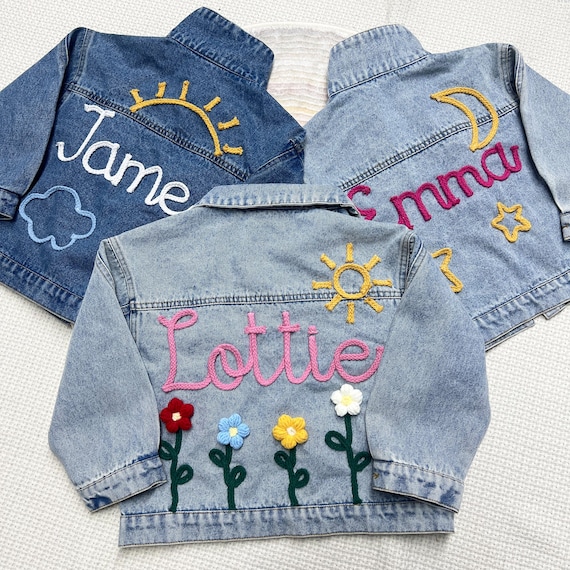 Custom Name Denim Jacket, Personalized Toddler Girls Name Jacket, Baby Jacket With Name, Birthday Gift For Kids, Baby Showers Gift