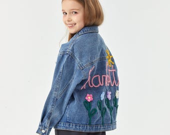 Custom Name Denim Jacket, Personalized Toddler Girls Name Jacket, Baby Jacket With Name, Birthday Gift For Kids, Baby Showers Gift