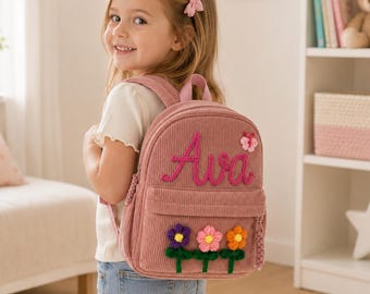 Personalized Toddler Embroidered Backpack, Custom Preschool Bag for Kids with Name, Back to School, Gift for Boys & Girls