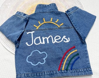 Custom Name Denim Jacket, Personalized Toddler Girls Name Jacket, Baby Jacket With Name, Birthday Gift For Kids, Baby Showers Gift
