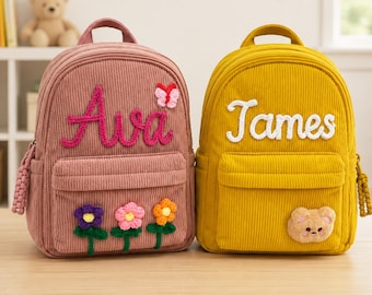 Personalized Toddler Embroidered Backpack, Custom Preschool Bag for Kids with Name, Back to School, Gift for Boys & Girls