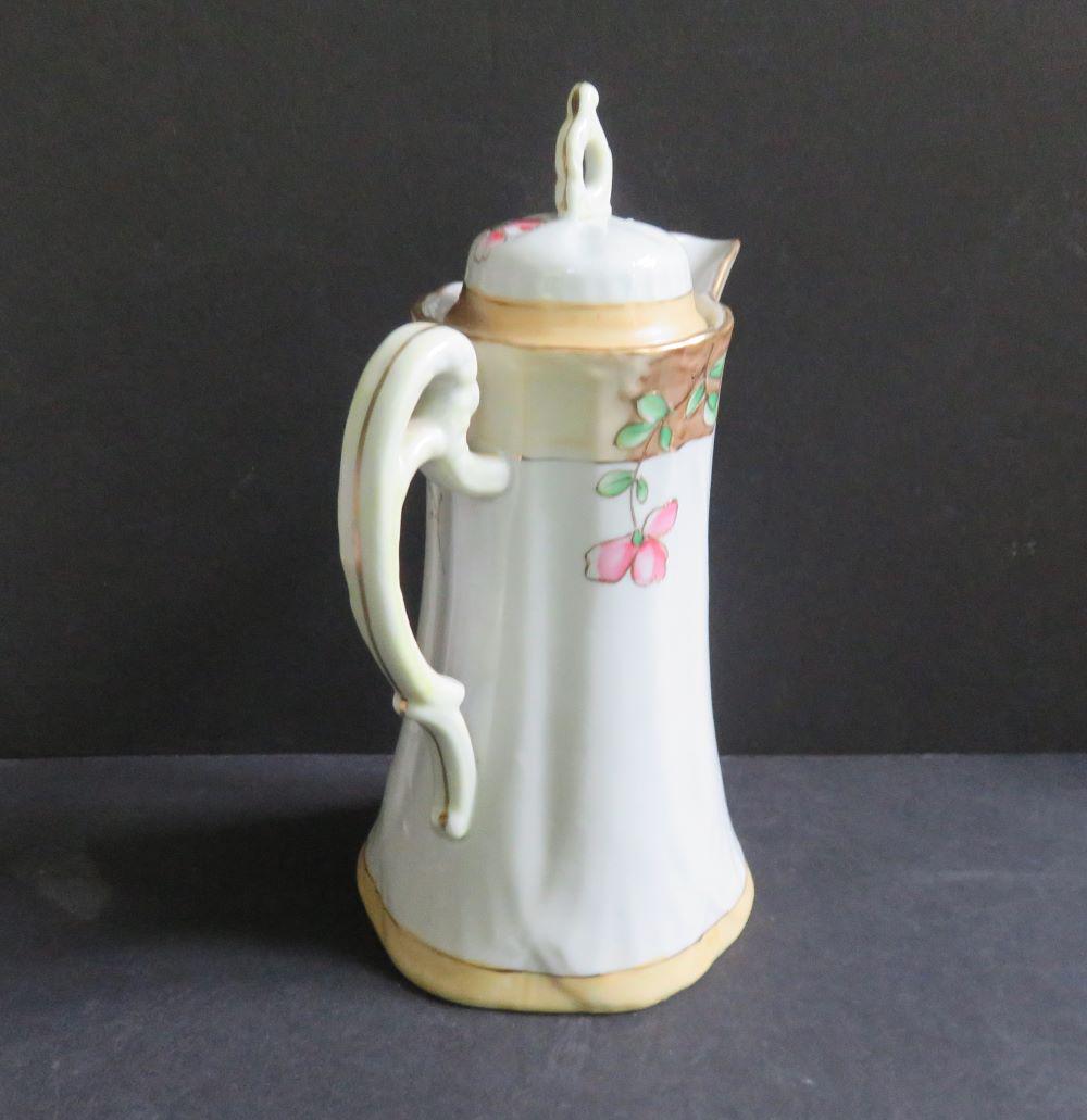 ANTIQUE CHOCOLATE POT,1910, Japan,nippon,pink Roses,vg