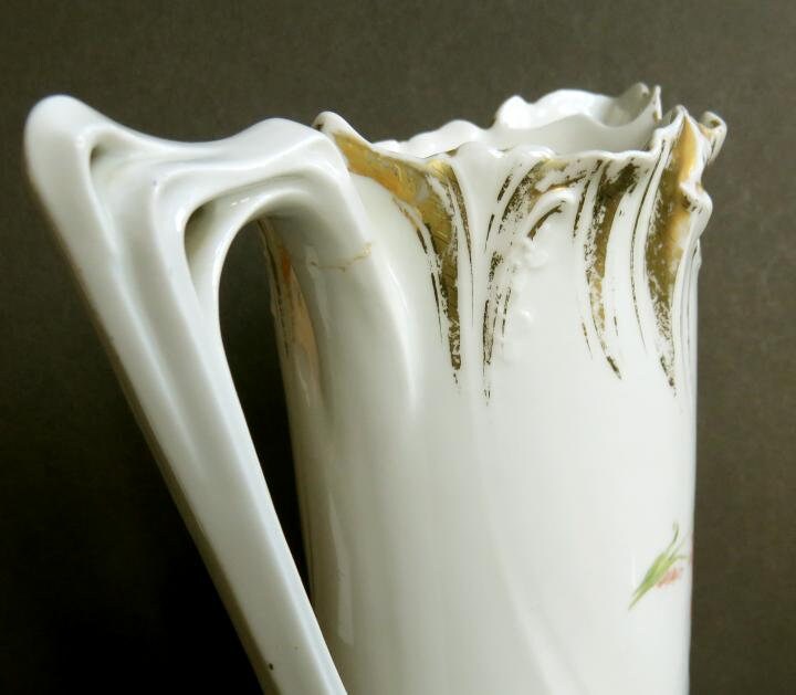 Vintage Arthur Wood White and Gold Swirled Tea Pot Georgian
