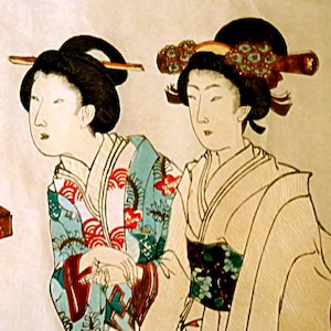 ANTIQUE JAPANESE WOODBLOCK Print,Ukiyo-e,1896,Wedding Kimono,Chikanobu Toyohara,Chikanobu Yoshu,&quot;Bride,Women&#39;s Costumes&quot;,bijin-ga
