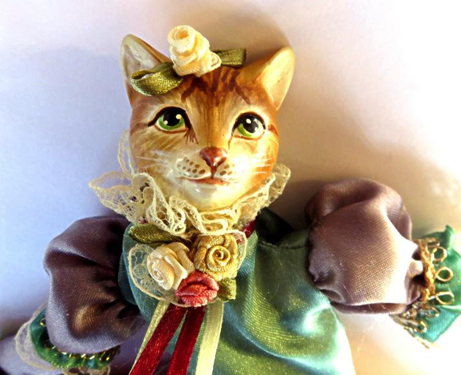 VICTORIAN CAT DOLLWayne Kleski labelKatherine's Etsy