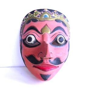 JAVA MASK,King Klava TOPENG Dance Mask,vintage handmade wood sculpture,folk art mask,Indonesian art,hand painted,hand carved,fine art,Bali