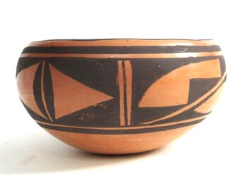 Vintage Native American Hopi Small Pottery Bowl Signed Juanita
