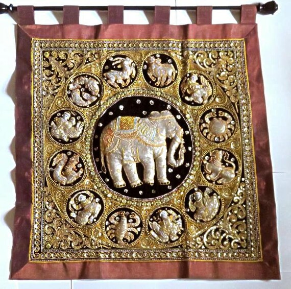 Vintage Thailand Kalaga Wall Hanging 45x41