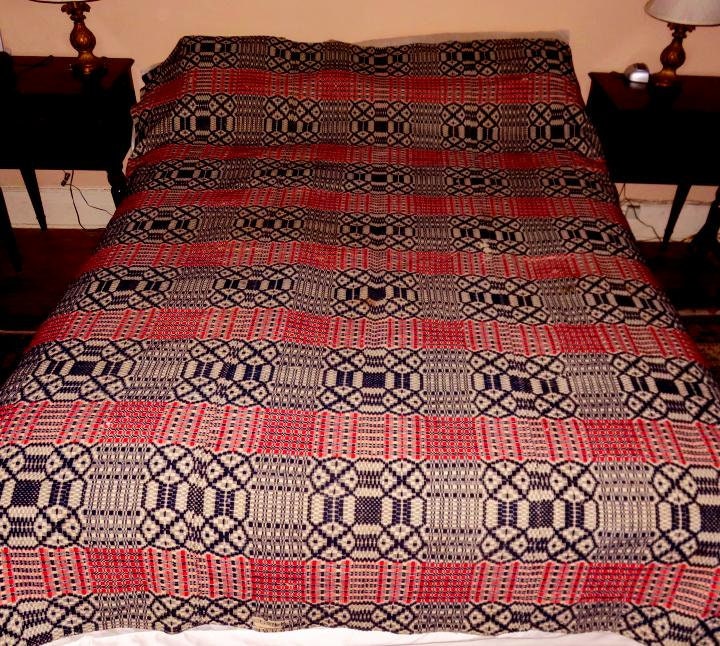 antique overshot coverlet factory