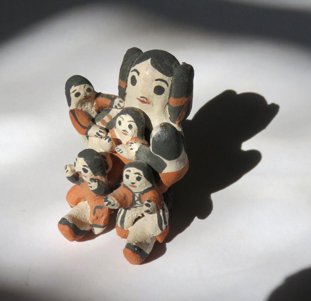 TINY COCHITI STORYTELLER Signed Native American Fine Art Pottery by ...