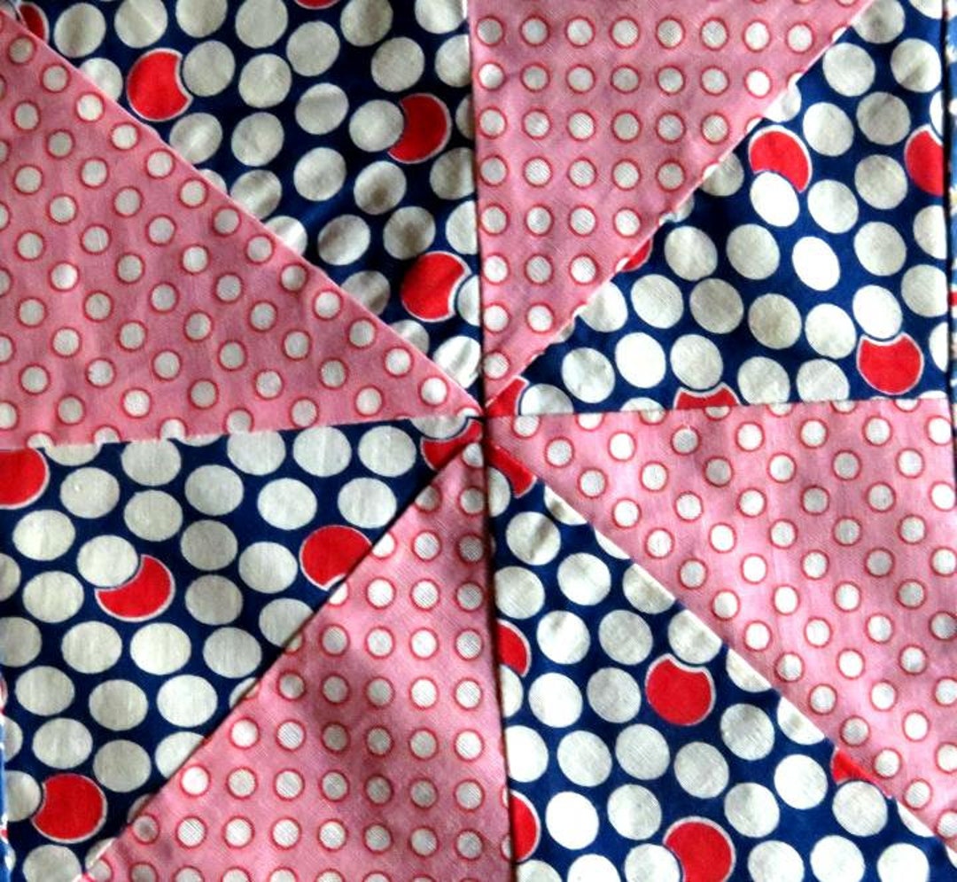 PINWHEEL QUILT Top,vintage Handmade 83x60