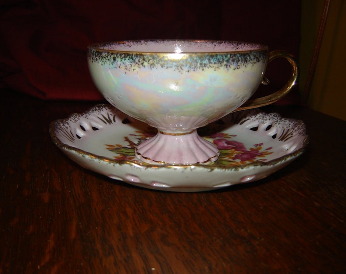 Vintage Floral Tea Cup and Saucer Etsy