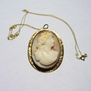 Victorian 10K Cameo Carved Shell Diana on Etsy image 1