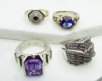 Your Choice Sterling & Gemstone Rings on Etsy by APURPLEPALM