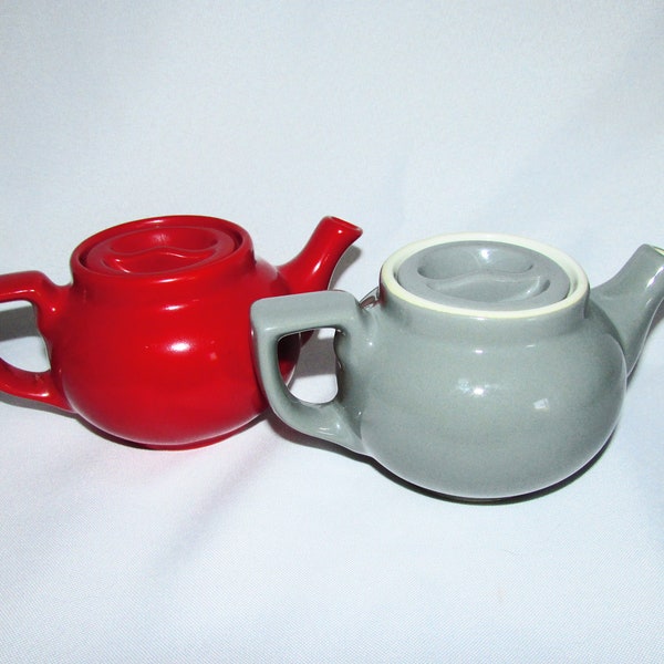 Your Choice Hall China Individual Teapots Red & Moss Grey on Etsy by APURPLEPALM