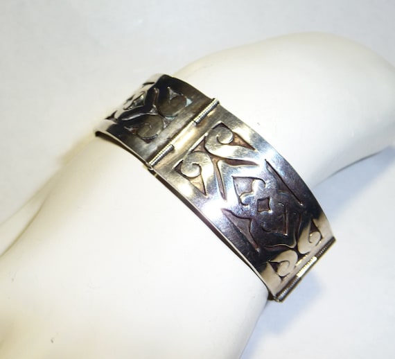 Vintage Chunky Sterling Silver Bracelet on Etsy