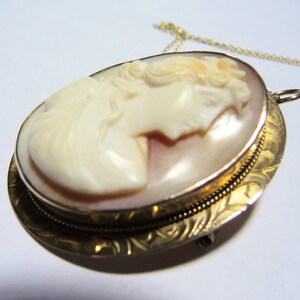 Victorian 10K Cameo Carved Shell Diana on Etsy image 2