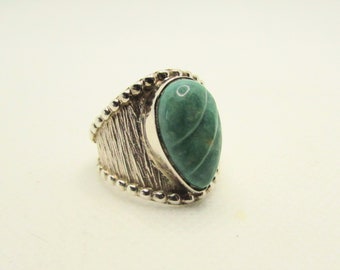 Cigar Band Sterling Silver & Turquoise Statement Ring on Etsy by APURPLEPALM